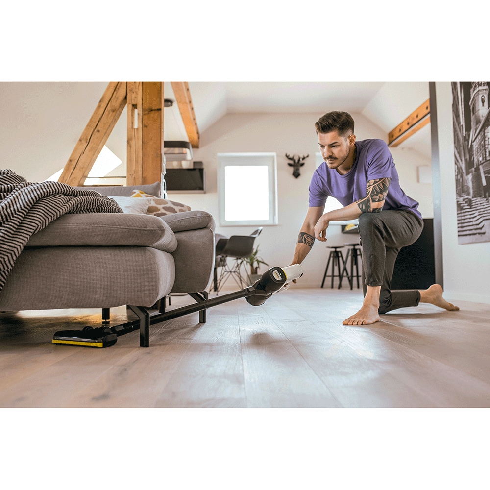 Aspirator vertical KARCHER VC 4 Cordless Myhome Car, 0.65l, 21.6V, autonomie max 30 min, alb-negru