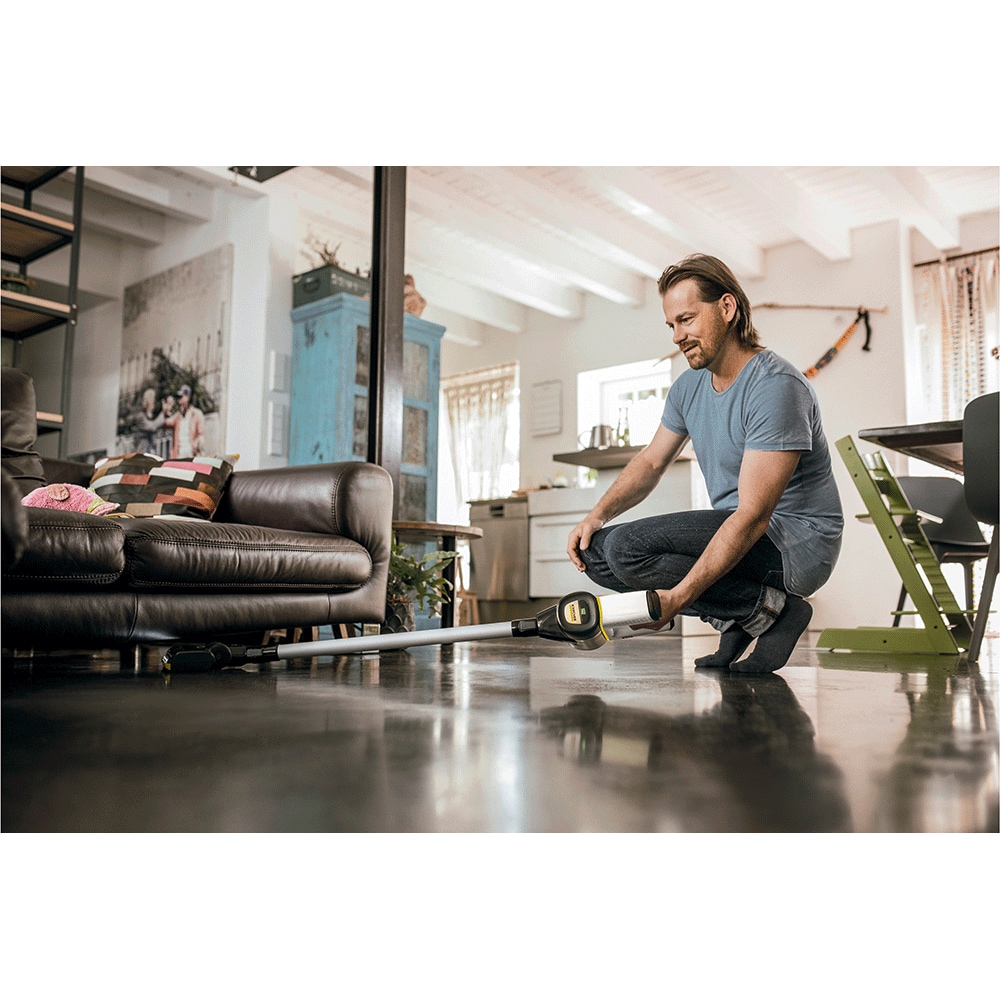 Aspirator vertical KARCHER VC 6 Cordless Ourfamily Extra, 0.8l, 25.2V, autonomie max 50 min, alb-negru