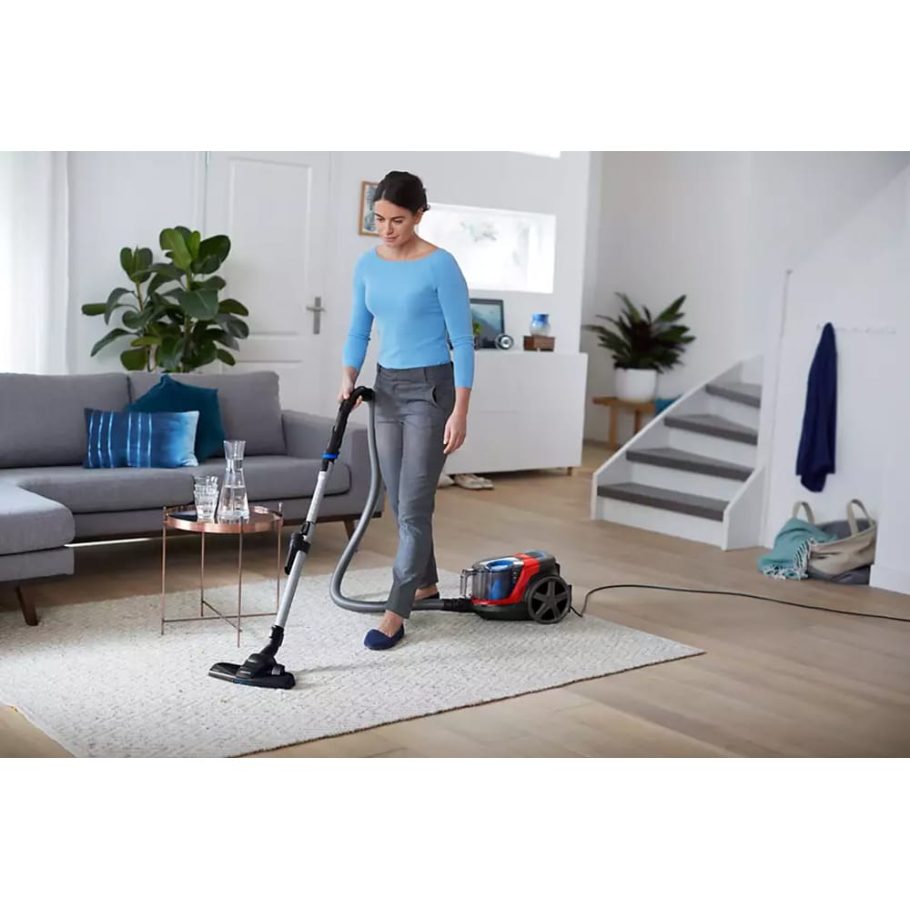 Aspirator fara sac PHILIPS PowerPro Compact FC9330/09, 1.5l, 900W, 76dB, rosu-negru