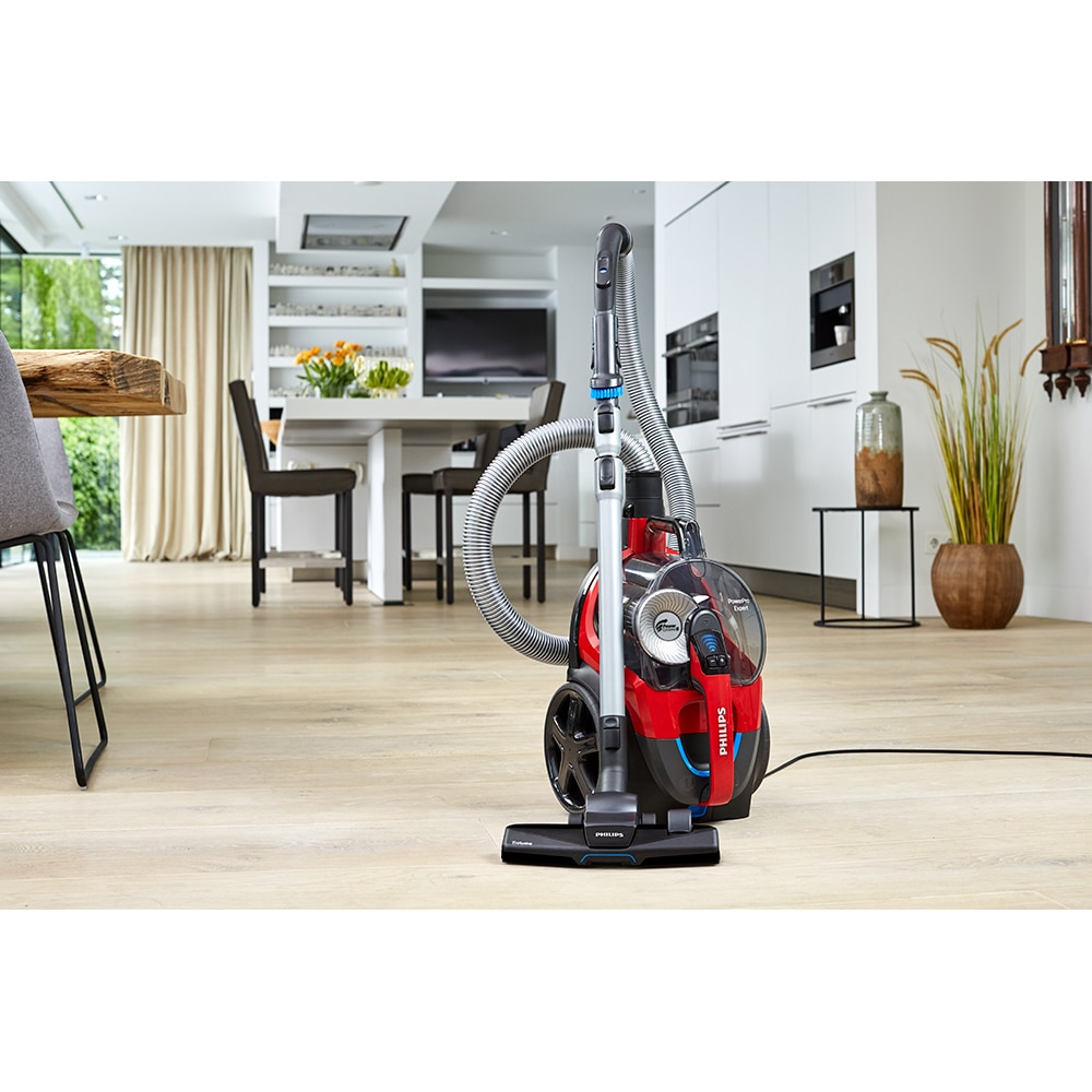 Aspirator fara sac PHILIPS PowerPro Expert FC9729/09, 2l, 900W, 75dB, rosu-negru