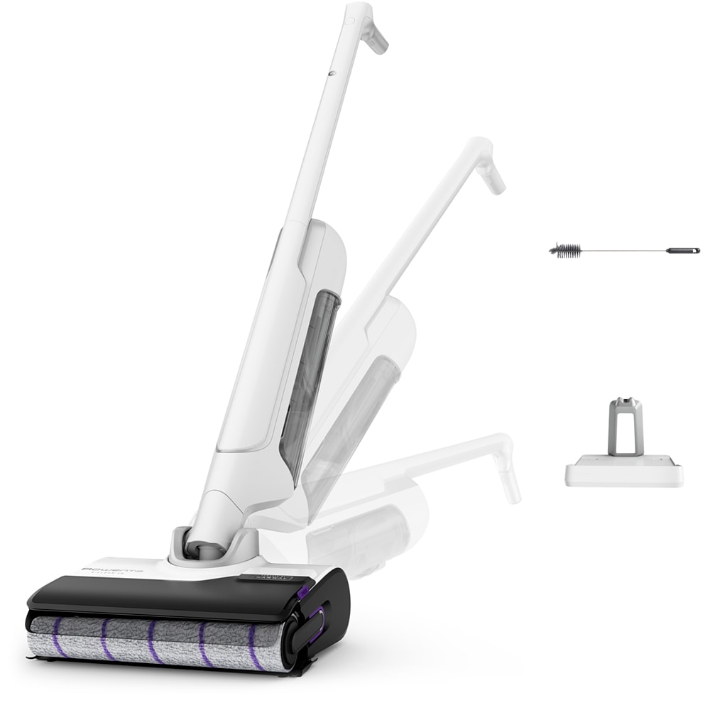 Aspirator vertical cu spalare ROWENTA All In One X-Clean 10 GZ7035WO, 0.79l, 27V, autonomie max 60 min, functie uscare, alb-negru