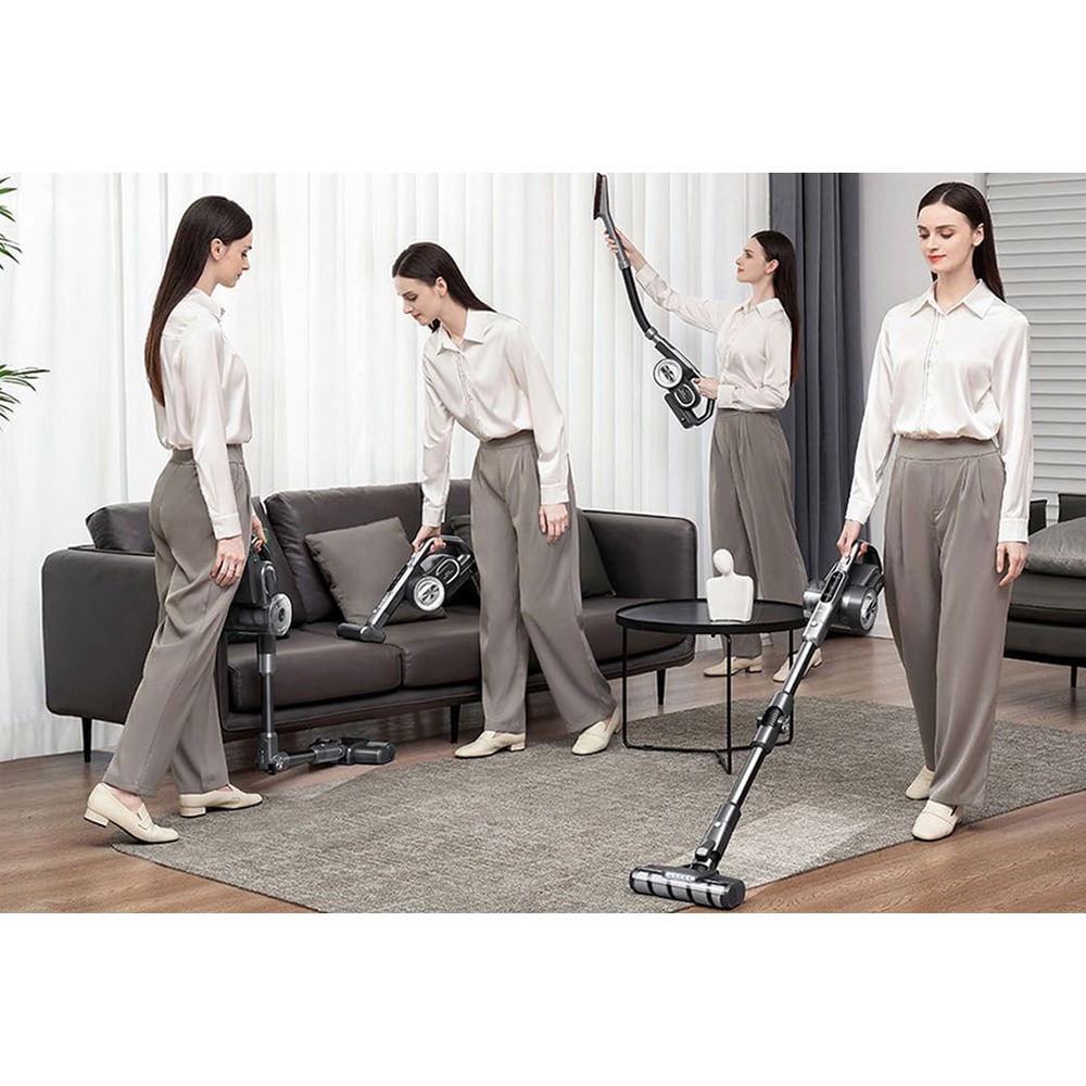 Aspirator vertical JIMMY H8 Flex, 0.5l, autonomie max 65 min, iluminare LED, negru-argintiu 