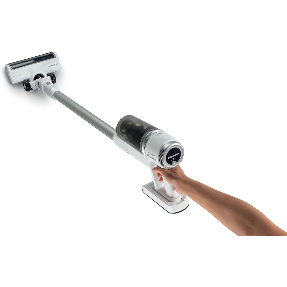 Aspirator vertical HISENSE Hi-Move IV HVC6134W, 0.5l, 21.6V, autonomie max 35 min, alb-argintiu