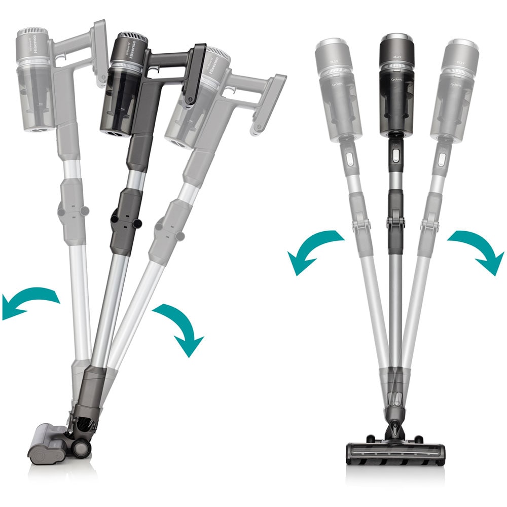 Aspirator vertical HISENSE Hi-Move IV HVC6464A, 0.5l, 25.2V, autonomie max 60 min, gri inchis-argintiu
