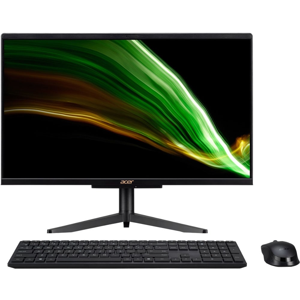 Sistem PC All in One ACER Aspire C22-1600, Intel Pentium N6005 pana la 3.3GHz, 21.5" Full HD, 8GB, SSD 256GB, Intel UHD Graphics, Free DOS, negru