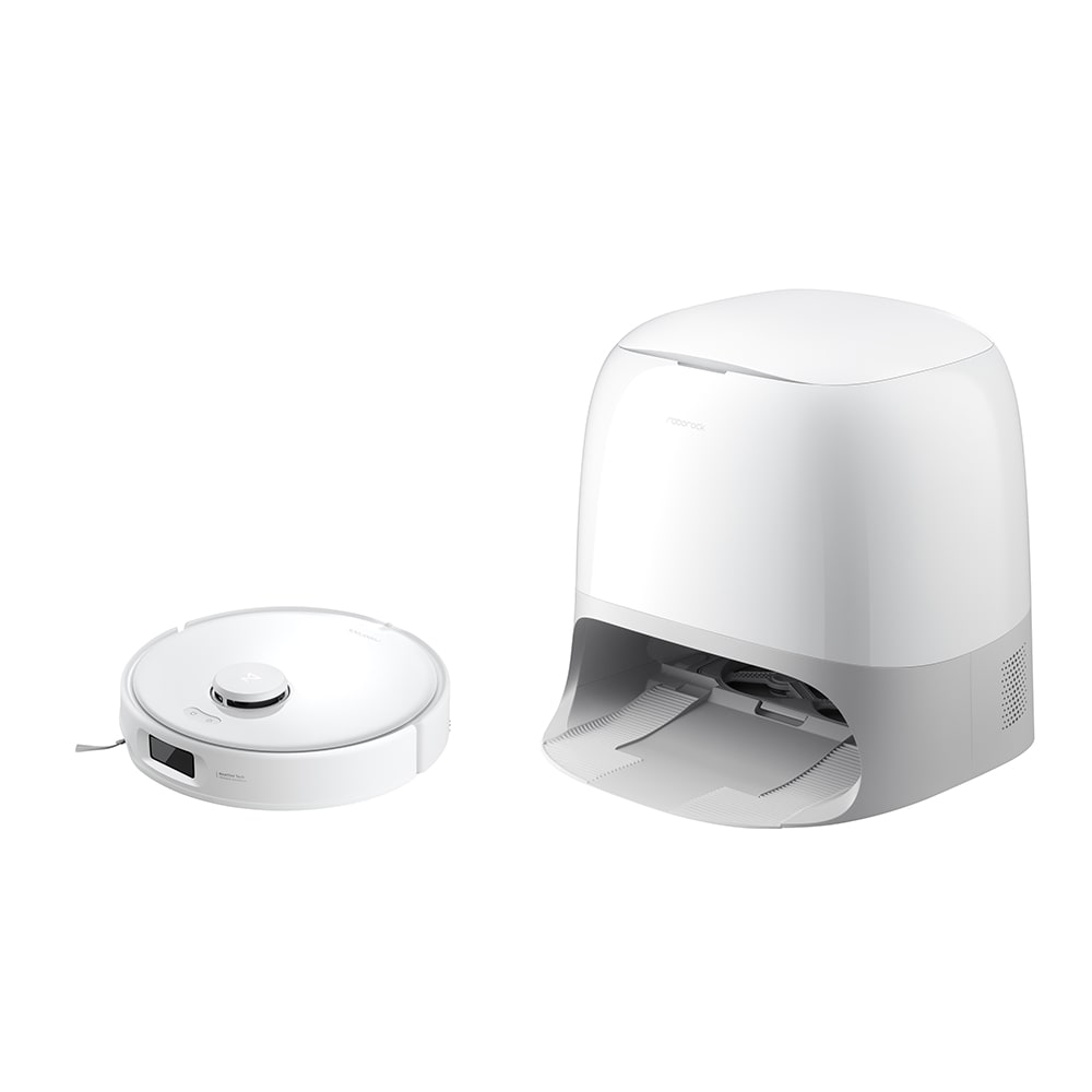 Aspirator robot ROBOROCK Qrevo Curv 5A1 QREVOCURV5A1, 0.33l, 14.4V, autonomie max 180 min, Navigare Lidar, functie mop, alb-gri