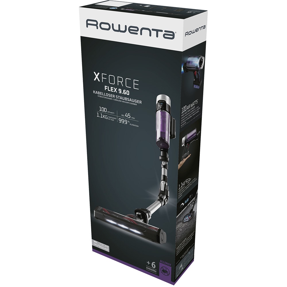 Aspirator vertical ROWENTA X-Force 9.6 RH2037WO, 0.4l, 18V, autonomie max 45 min, violet-negru