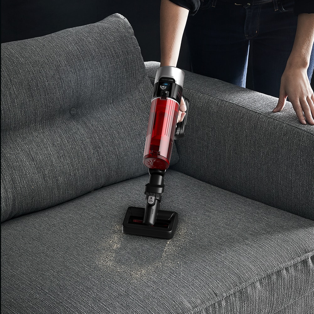 Aspirator vertical ROWENTA X-Force Flex 9.60 RH2079WO, 0.4l, 18V, autonomie max 45 min, rosu-negru