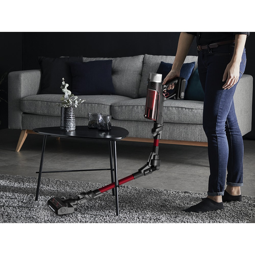 Aspirator vertical ROWENTA X-Force Flex 9.60 RH2079WO, 0.4l, 18V, autonomie max 45 min, rosu-negru