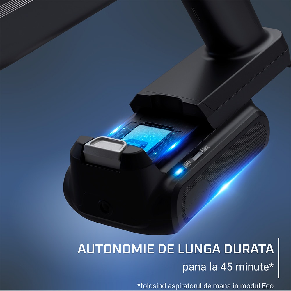Aspirator vertical ROWENTA X-Pert 7.6 RH6A35WO, 0.44l, 18.5V, autonomie max 45 min, violet-negru