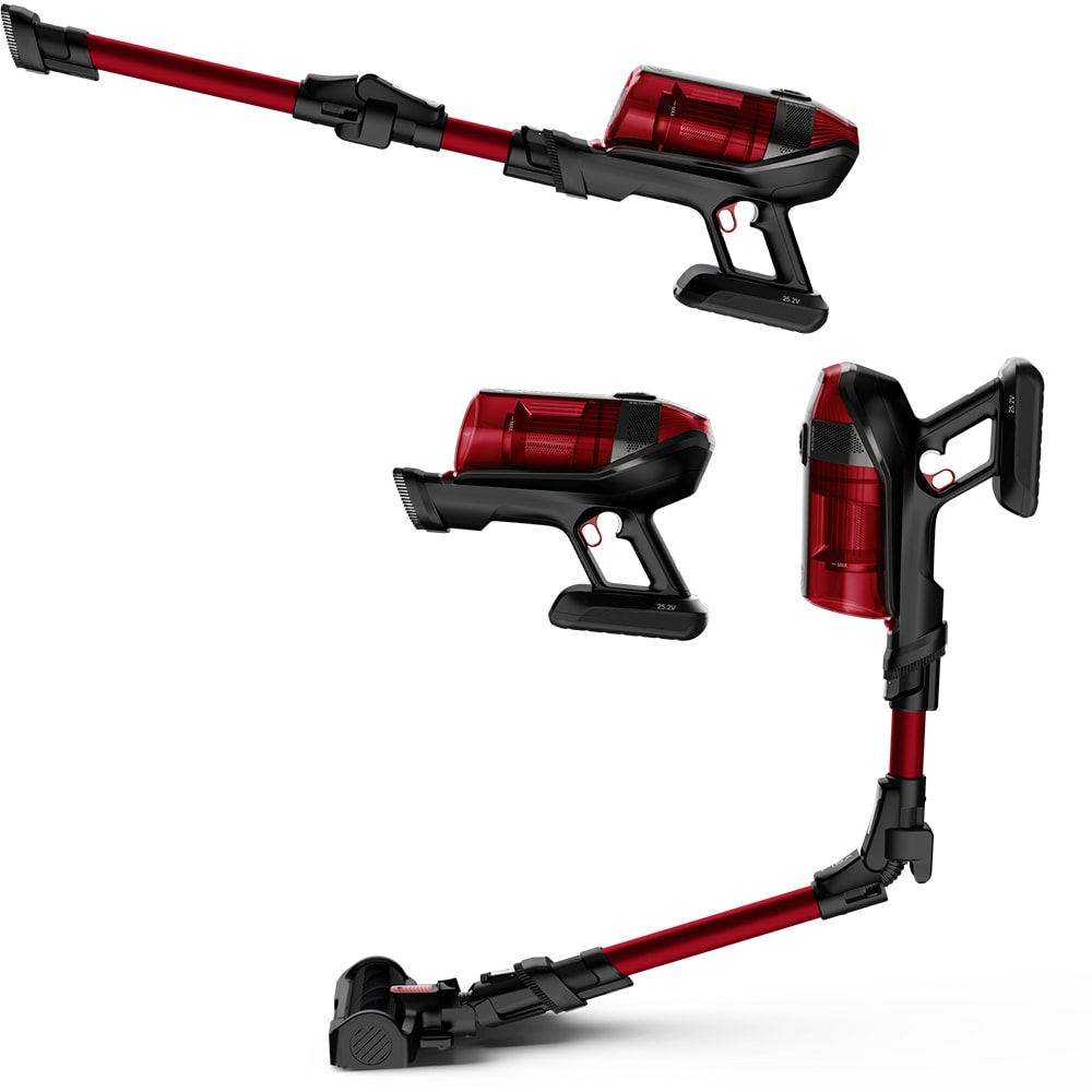 Aspirator vertical ROWENTA X-Force Flex 12.60 RH98A9WO, 0.9l, 25.2V, autonomie max 45 min, rosu-negru