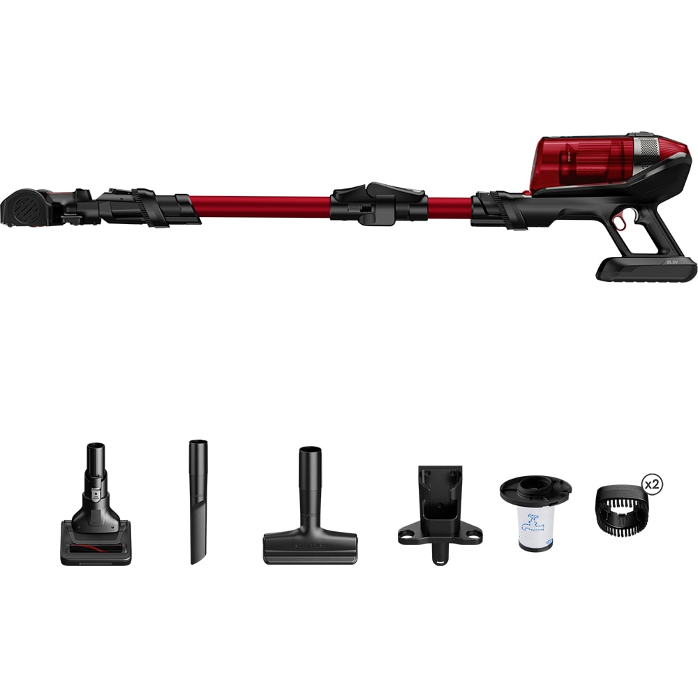 Aspirator vertical ROWENTA X-Force Flex 12.60 RH98A9WO, 0.9l, 25.2V, autonomie max 45 min, rosu-negru