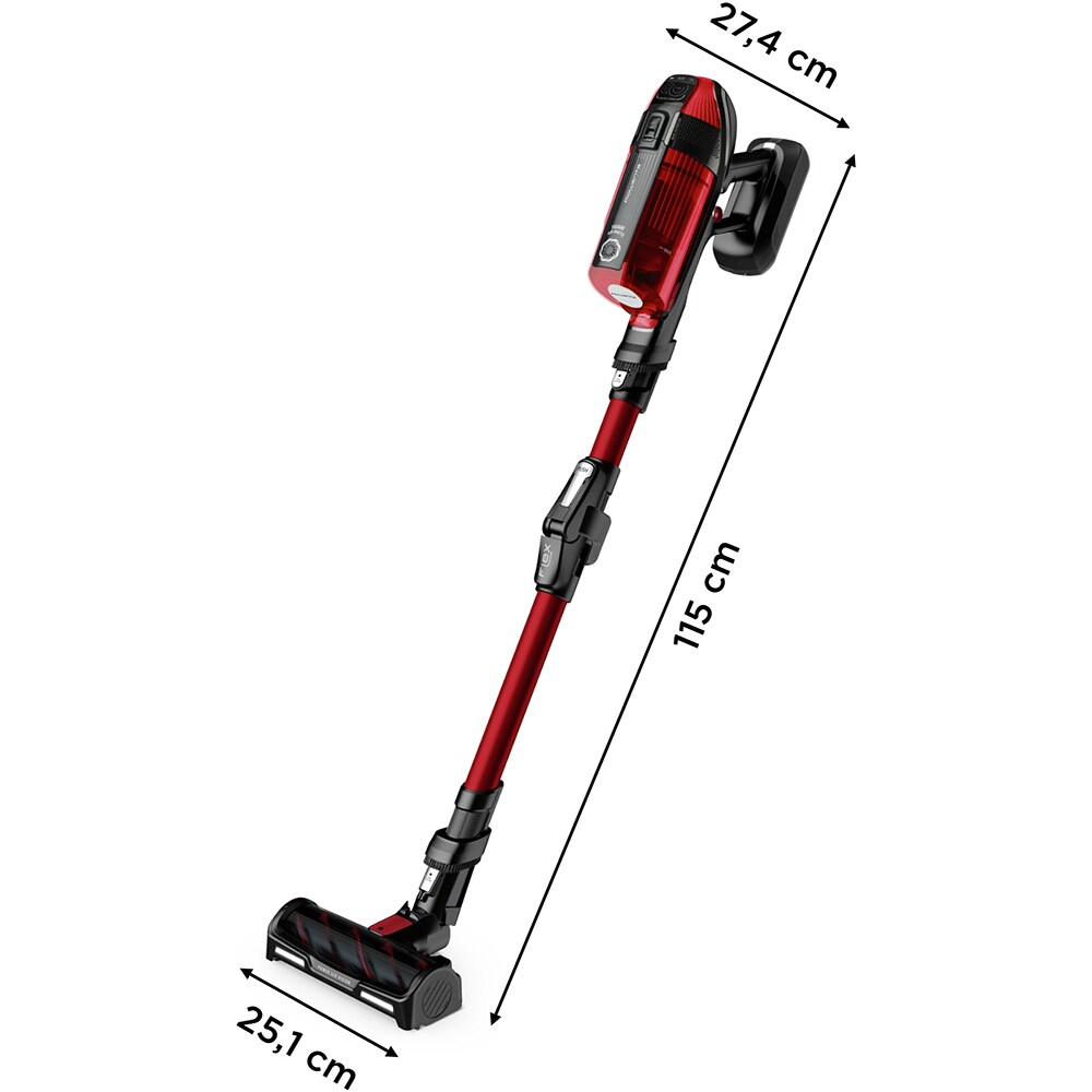 Aspirator vertical ROWENTA X-Force Flex 12.60 RH98A9WO, 0.9l, 25.2V, autonomie max 45 min, rosu-negru