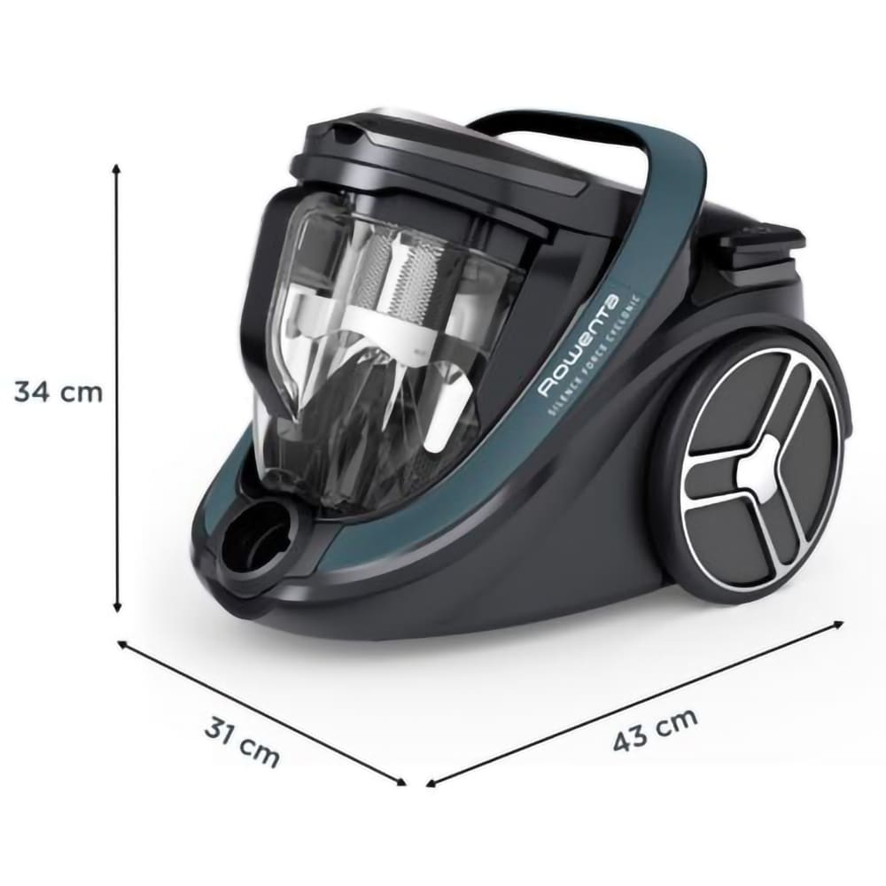 Aspirator fara sac ROWENTA Silence Force Cyclonic RO7961EA, 2.5l, 500W, 59dB, negru-verde