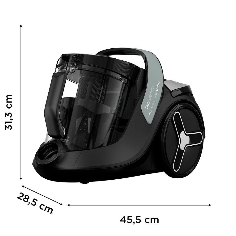 Aspirator fara sac ROWENTA Green RO7C32EA, 2.5l, 500W, 68dB, negru-verde