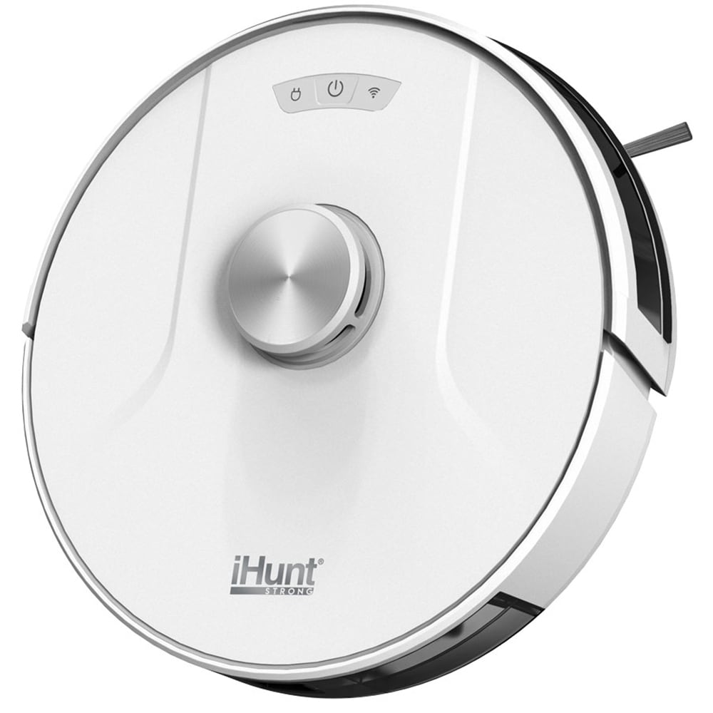 Aspirator robot IHUNT Robo Clean Pro ROBOCLEANPRO, 0.6l, autonomie max 100 min, Smart Memory, alb-negru