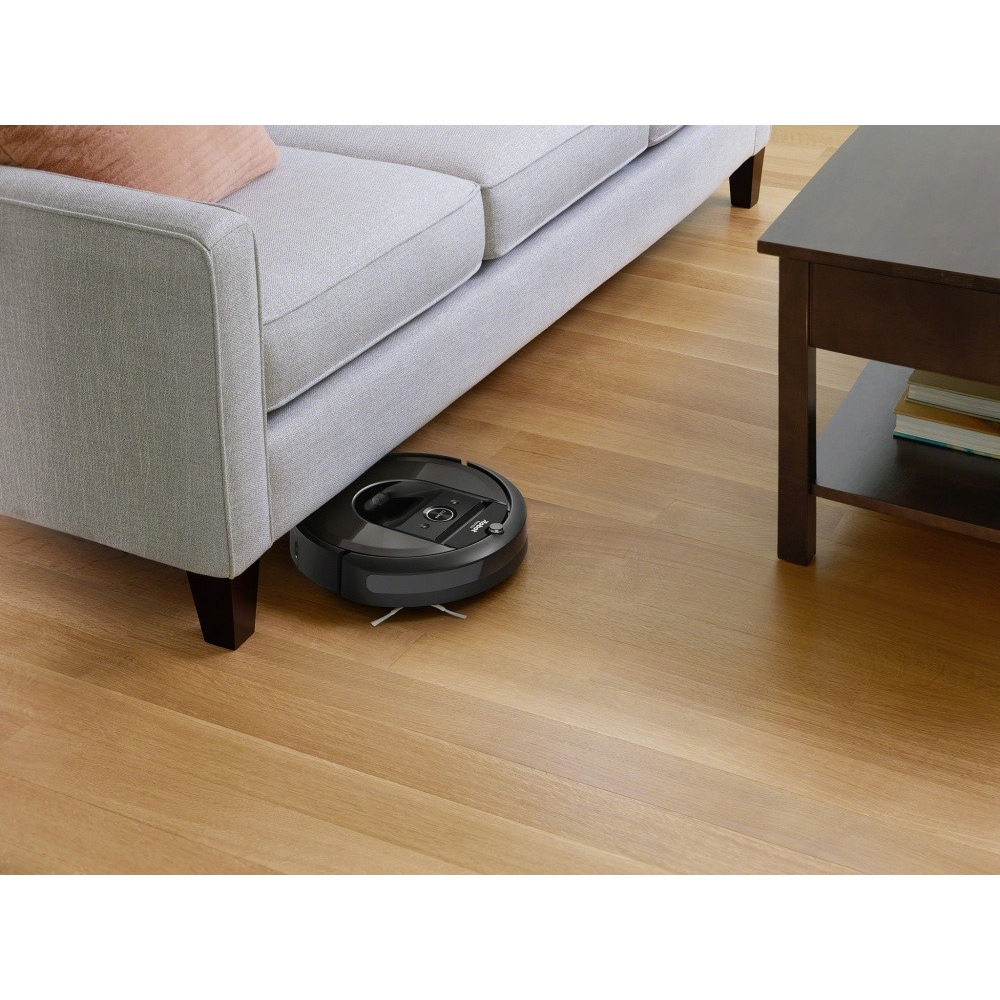 Aspirator robot IROBOT Roomba i7, 0.4l, autonomie max 75 min, Navigatie iAdapt, 3 trepte AeroForce, argintiu-negru