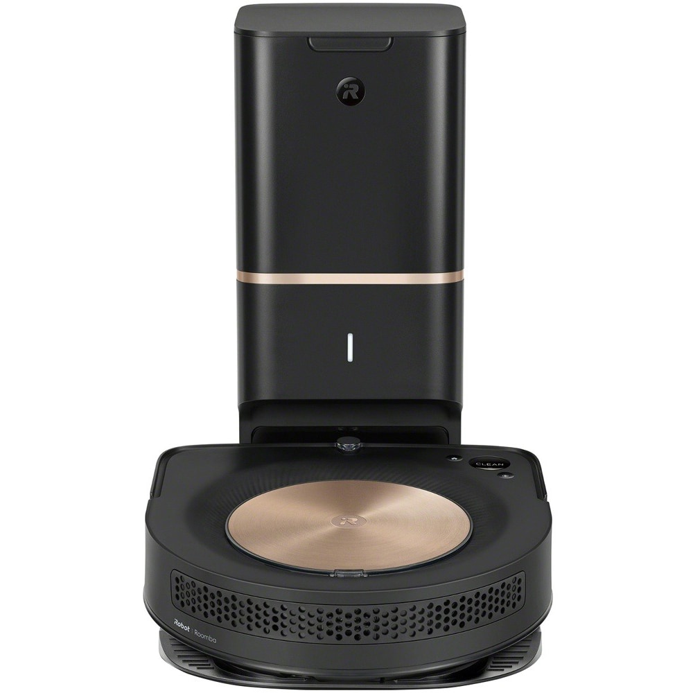 Aspirator robot IROBOT Roomba s9+, 0.55l, autonomie max 120 min, Navigatie iAdapt, 3 trepte AeroForce, negru-auriu