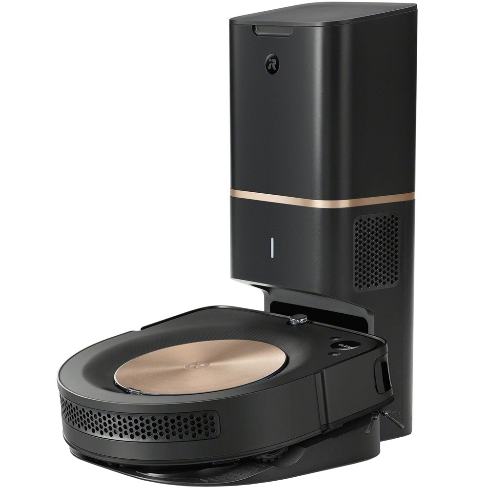 Aspirator robot IROBOT Roomba s9+, 0.55l, autonomie max 120 min, Navigatie iAdapt, 3 trepte AeroForce, negru-auriu