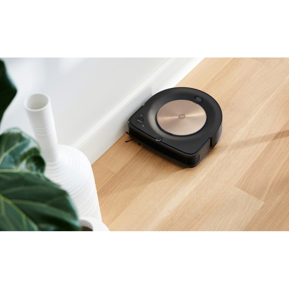 Aspirator robot IROBOT Roomba s9+, 0.55l, autonomie max 120 min, Navigatie iAdapt, 3 trepte AeroForce, negru-auriu