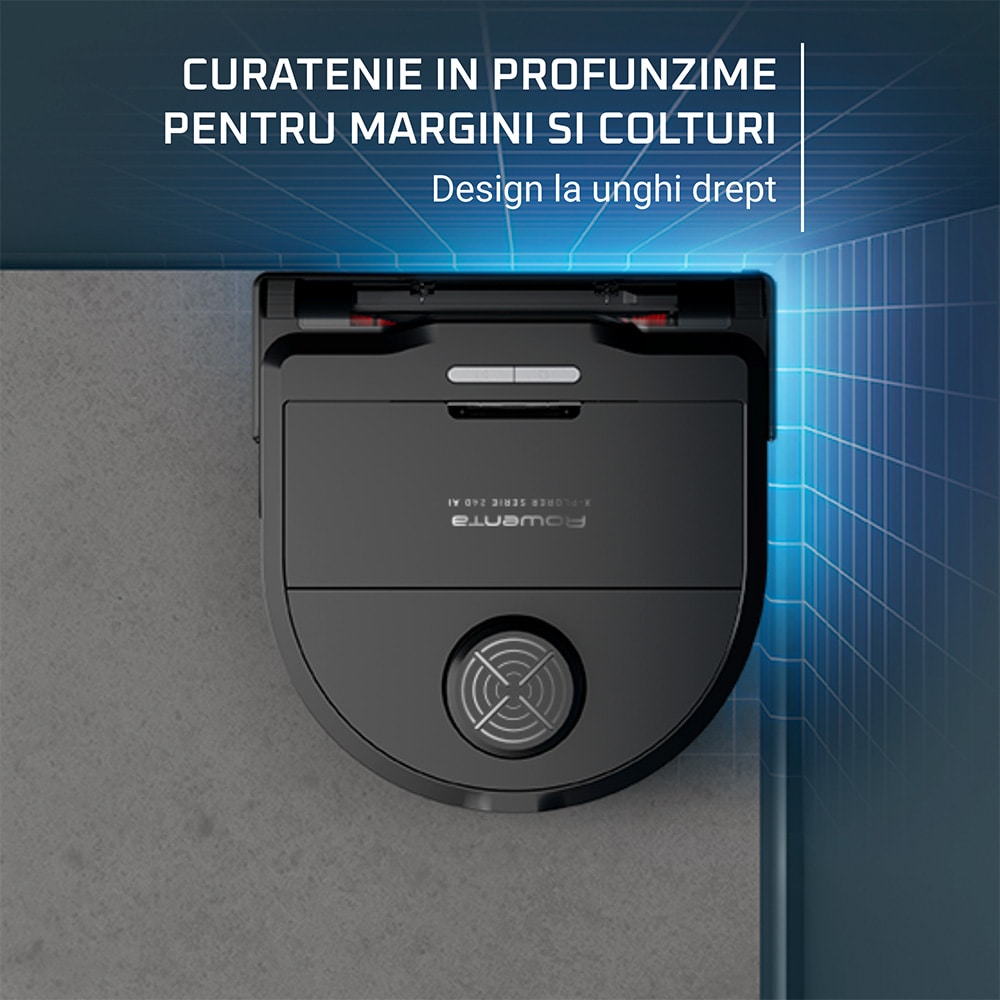 Aspirator robot ROWENTA 240 AI RR9675WH, 0.0.35l, autonomie max 120 min, negru