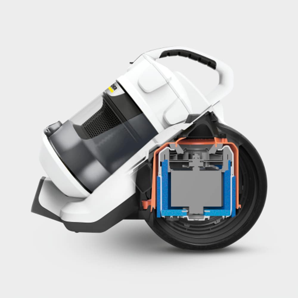 Aspirator fara sac KARCHER VC 3, 0.9l, 700W, 76dB, alb-negru