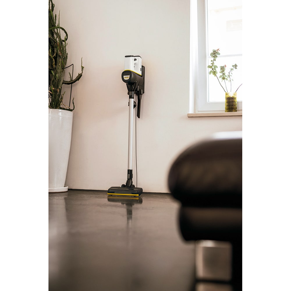 Aspirator vertical KARCHER VC 6 Cordless Ourfamily, 0.8l, 25.2V, autonomie max 50 min, negru-alb