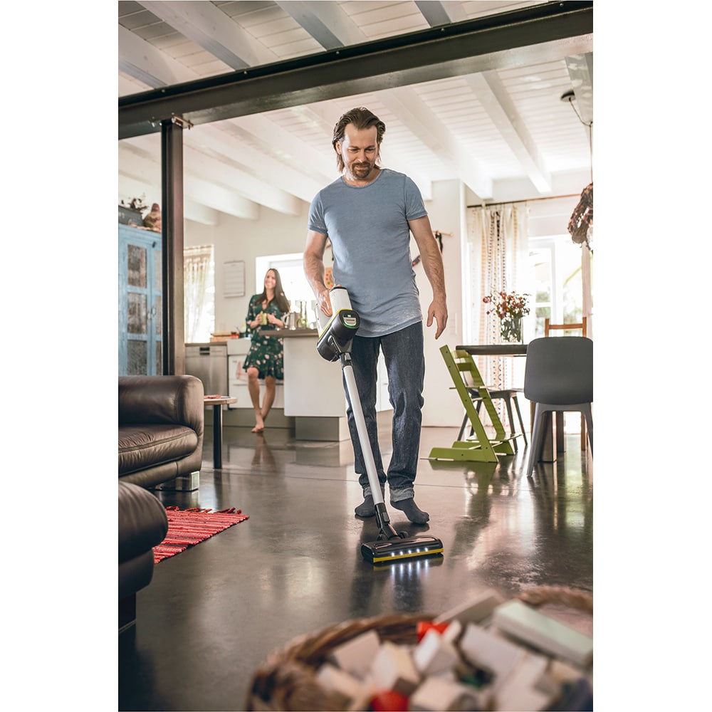 Aspirator vertical KARCHER VC 6 Cordless Ourfamily, 0.8l, 25.2V, autonomie max 50 min, negru-alb