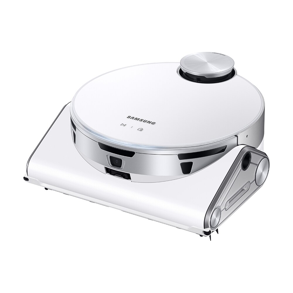 Aspirator robot SAMSUNG Jet Bot AI VR50T95735W/GE, 2.5l, 21.6V, autonomie max 90 min, Wi-Fi, Senzor Active Stereo 3D, alb-argintiu