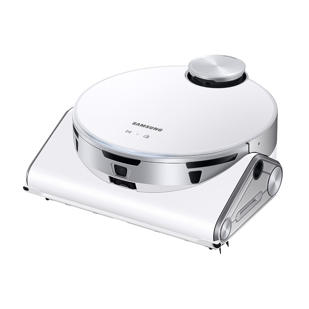 Aspirator robot SAMSUNG Jet Bot AI VR50T95735W/GE, 2.5l, 21.6V, autonomie max 90 min, Wi-Fi, Senzor Active Stereo 3D, alb-argintiu
