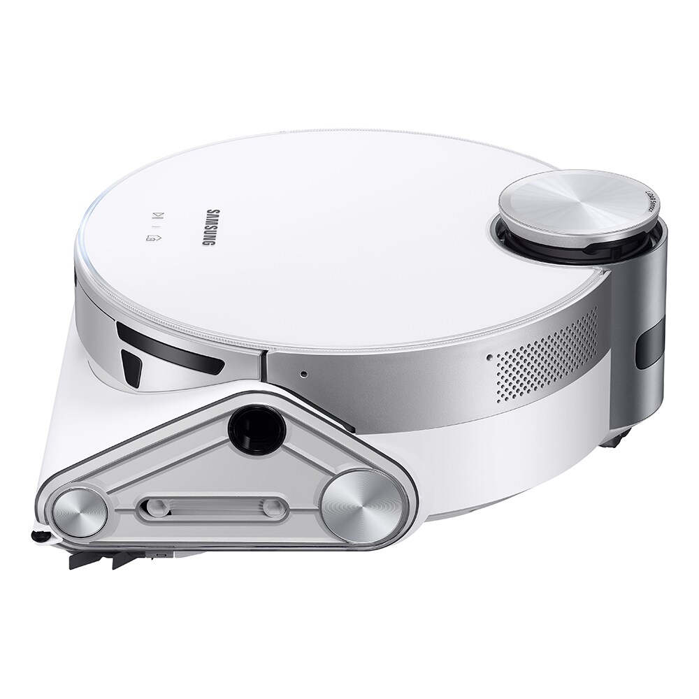 Aspirator robot SAMSUNG Jet Bot AI VR50T95735W/GE, 2.5l, 21.6V, autonomie max 90 min, Wi-Fi, Senzor Active Stereo 3D, alb-argintiu