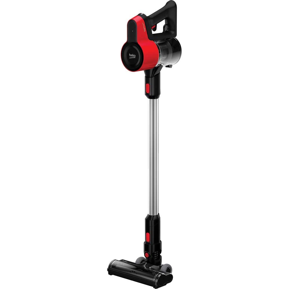 Aspirator vertical BEKO ErgoClean VRT50121VR, 0.55l, 21.6V, autonomie max 45 min, rosu-negru