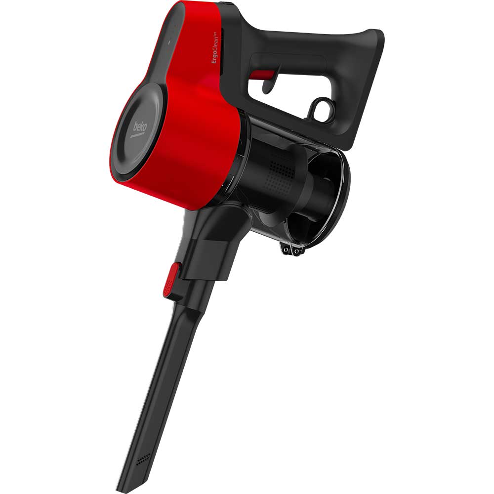 Aspirator vertical BEKO ErgoClean VRT50121VR, 0.55l, 21.6V, autonomie max 45 min, rosu-negru