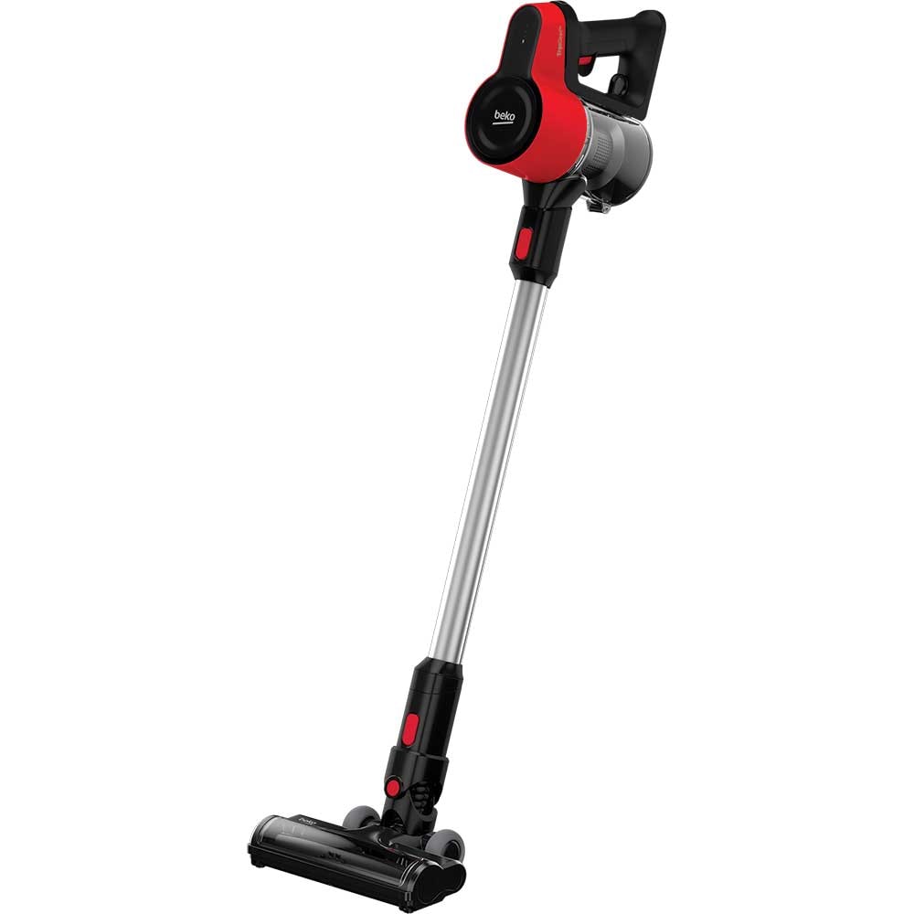 Aspirator vertical BEKO ErgoClean VRT50121VR, 0.55l, 21.6V, autonomie max 45 min, rosu-negru