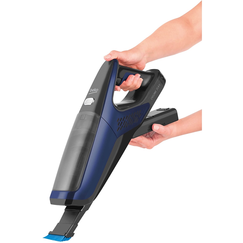Aspirator vertical BEKO VRT61821VD, 0.5l, 21.6V, autonomie max 70 min, PerformCyclone, albastru inchis-negru