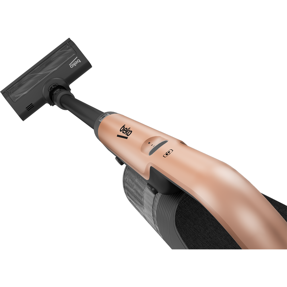 Aspirator vertical 2in1 BEKO VRT65421VC, 0.4l, autonomie max 40 min, TrayClean, negru-auriu