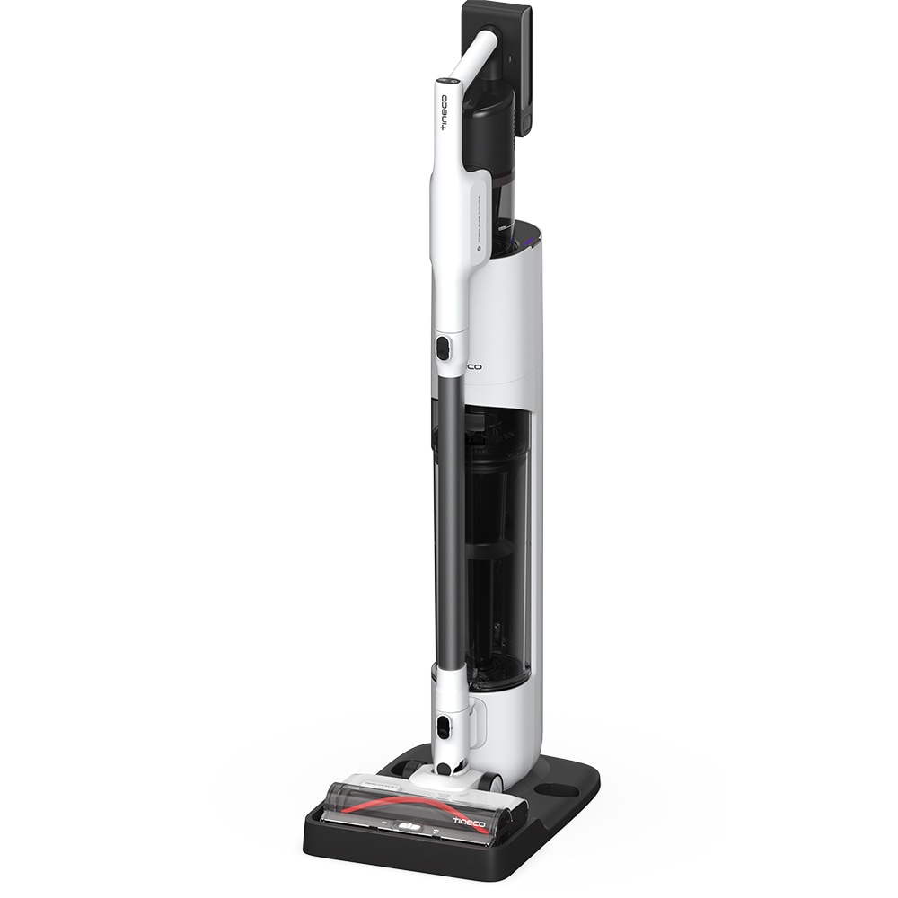 Aspirator vertical TINECO Pure One Station 5 VS1C1200DE, 0.45l, 25.2V, autonomie max 70 min, alb-negru