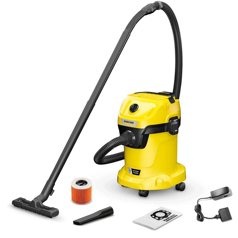 Aspirator fara sac KARCHER WD 3 18, 17l, 225W, 78dB, galben-negru