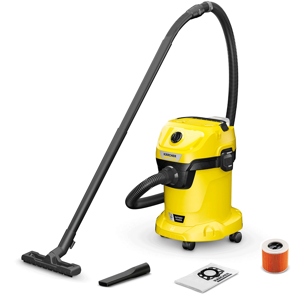Aspirator fara sac KARCHER WD 3 18, 17l, 225W, 78dB, galben-negru