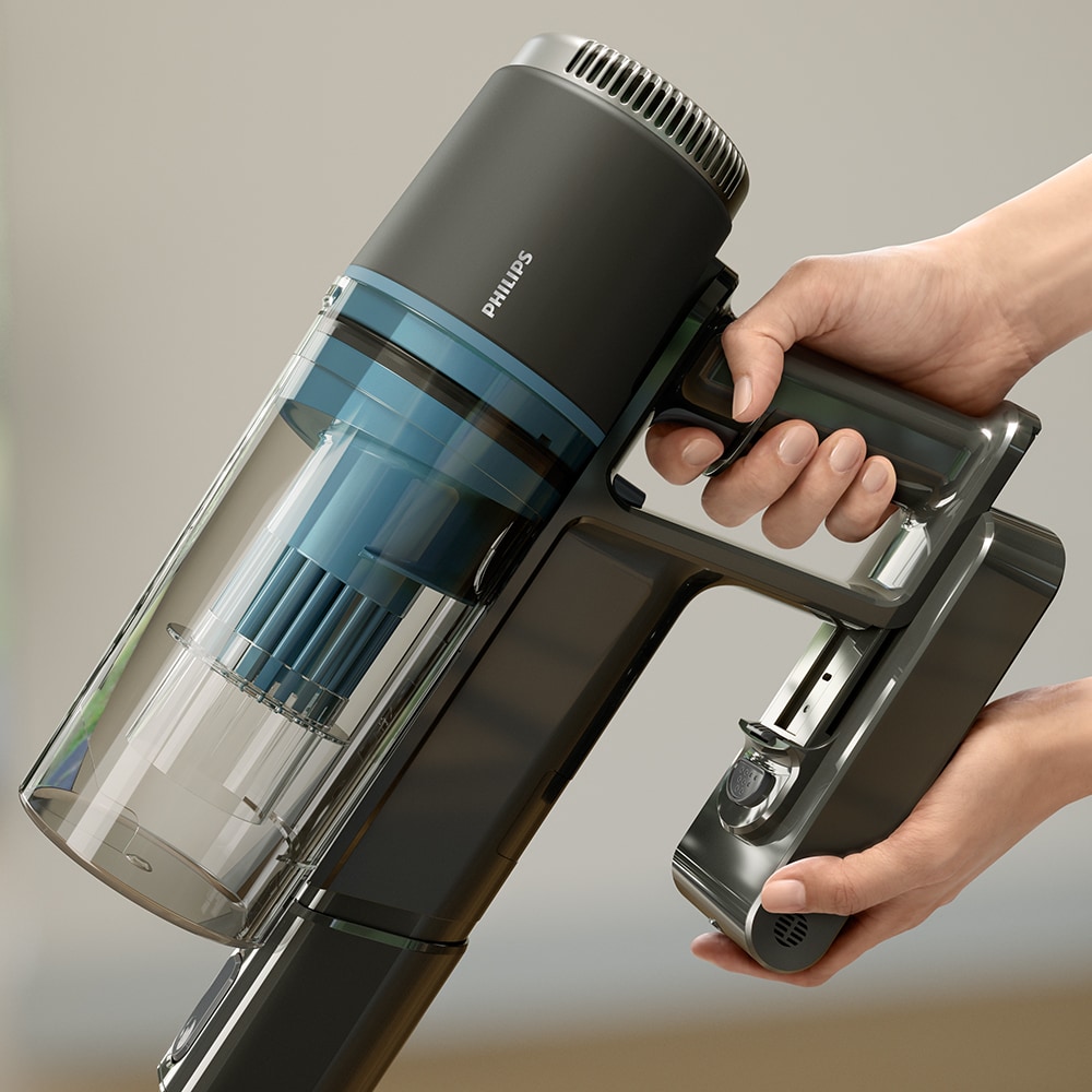 Aspirator vertical PHILIPS XC3031/01, 25.2 V, 0.27l, autonomie max 60 min, PowerCyclone 8, negru-albastru