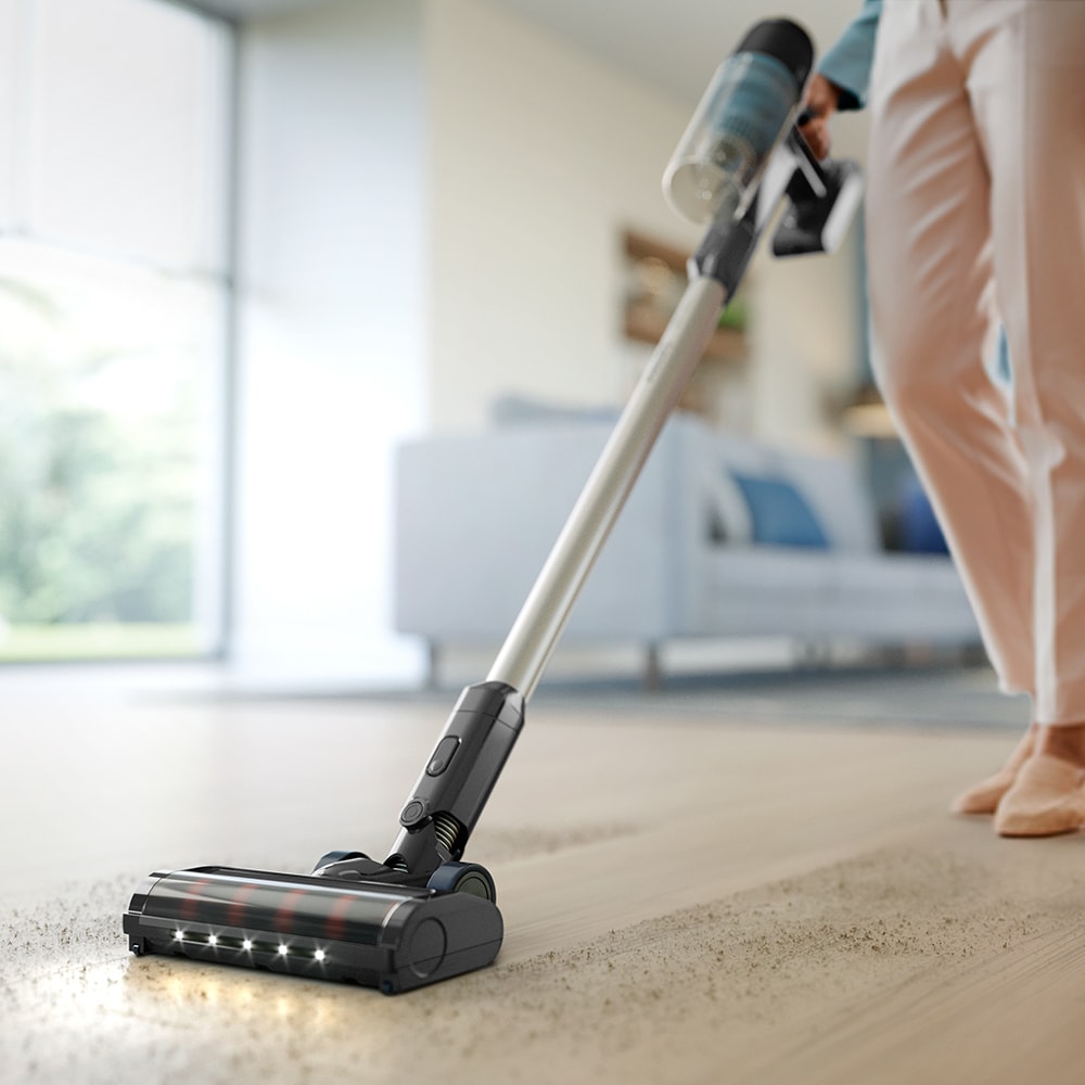 Aspirator vertical PHILIPS XC3031/01, 25.2 V, 0.27l, autonomie max 60 min, PowerCyclone 8, negru-albastru