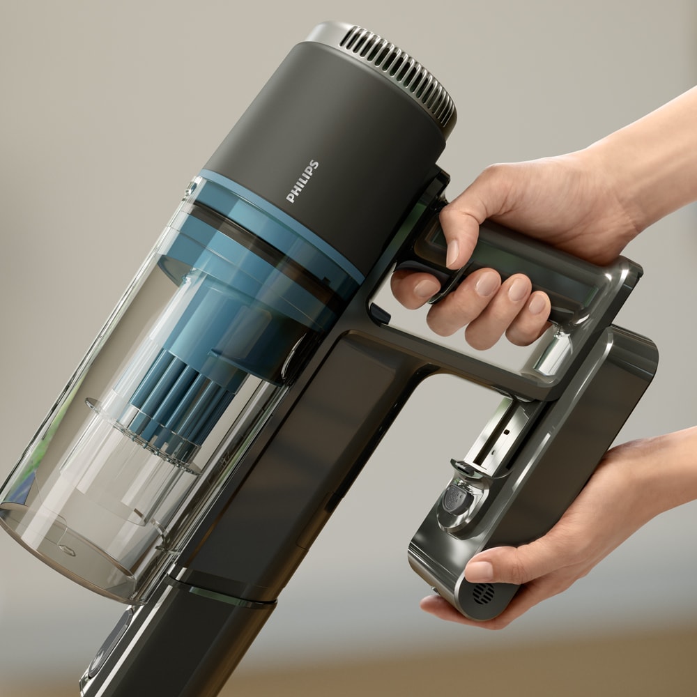 Aspirator vertical PHILIPS XC3133/01, 25.2 V, 0.27l, autonomie max 60 min, PowerCyclone 8, negru-albastru