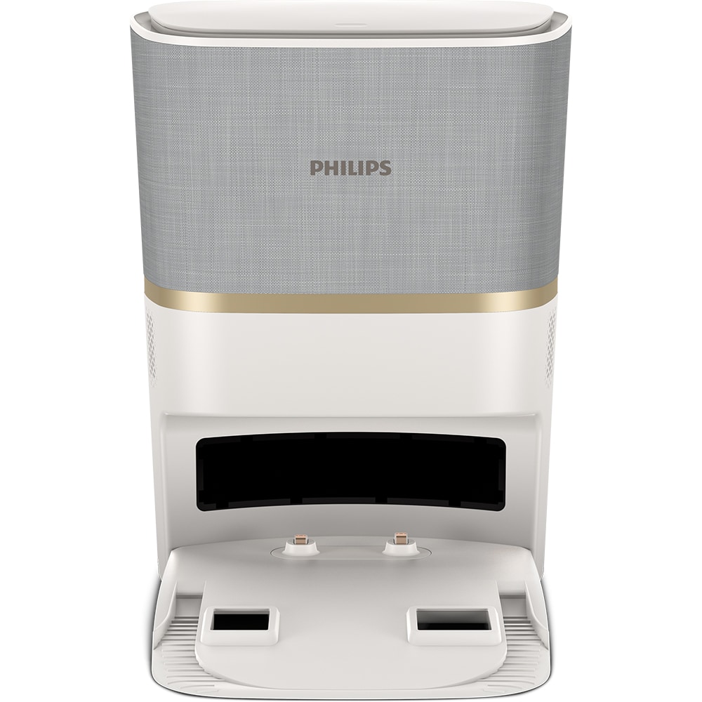 Aspirator robot PHILIPS Seria 7000 Aqua HomeRun XU7100/02, 0.26l, 14.4V, autonomie max 180 min, Wi-Fi, functie mop, alb-auriu