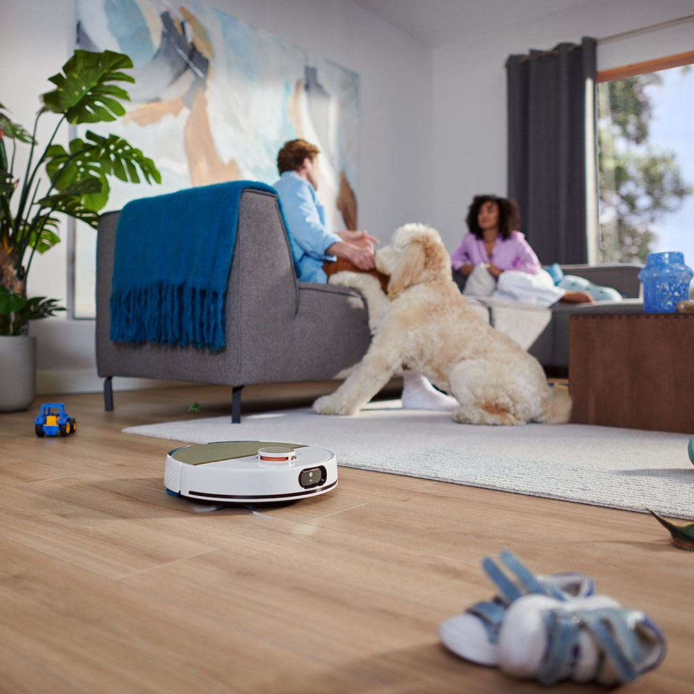 Aspirator robot PHILIPS Seria 7000 Aqua HomeRun XU7100/02, 0.26l, 14.4V, autonomie max 180 min, Wi-Fi, functie mop, alb-auriu