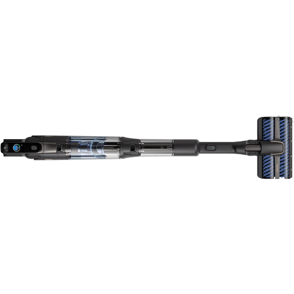 Aspirator vertical PHILIPS AquaTrio Seria 9000 XW9465/11, 0.84l, 25.2V, autonomie max 90 min, PowerCyclone Aqua, negru-alb