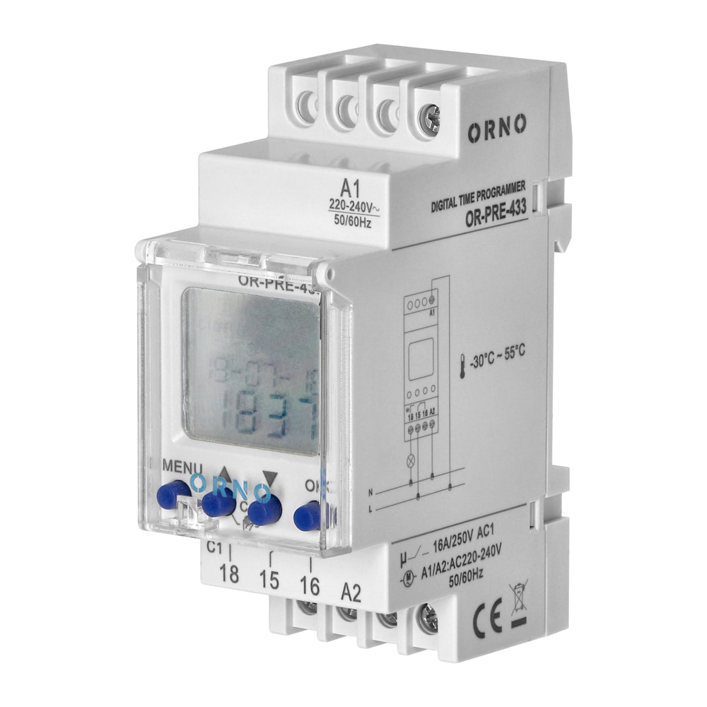 Programator digital ORNO OR-PRE-433, 2300W, 16A, 52 de programe