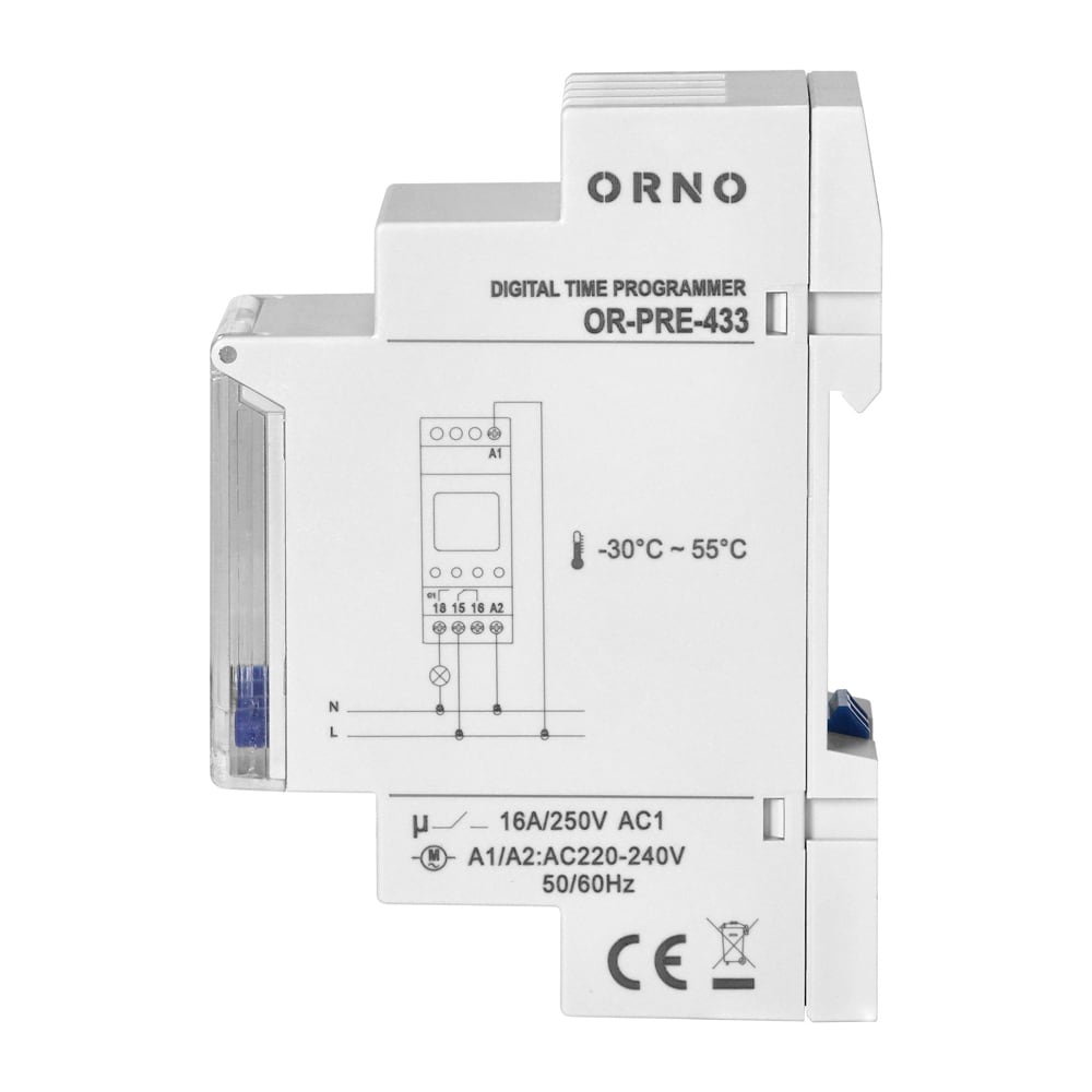 Programator digital ORNO OR-PRE-433, 2300W, 16A, 52 de programe