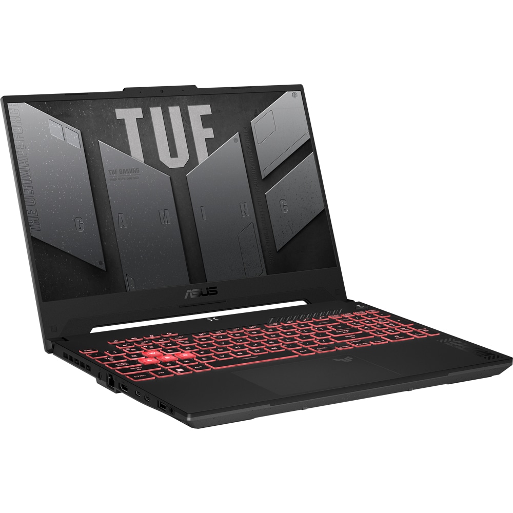 Laptop Gaming ASUS TUF A15 FA507UV-LP170, AMD Ryzen 9 8945H pana la 5.2GHz, 15.6" FHD, 16GB, SSD 512GB, NVIDIA GeForce RTX 4060 8GB, Free DOS, Mecha Gray