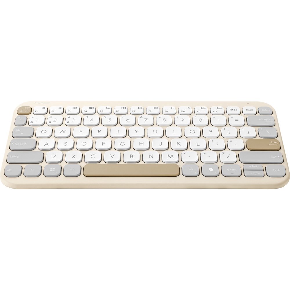 Tastatura Wireless ASUS Marshmallow Keyboard KW100, Bluetooth, Layout US INT, Oat Milk