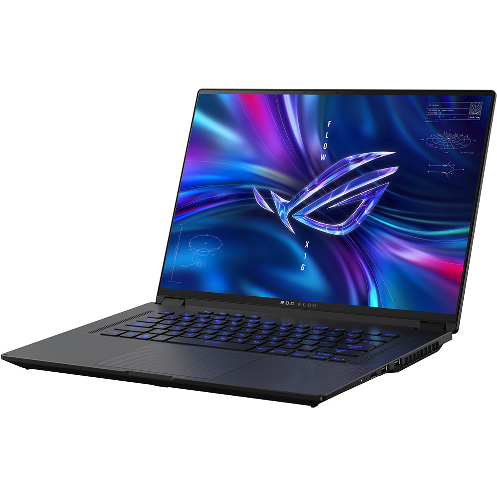 Laptop Gaming ASUS ROG Flow X16 GV601VV-NL039X, Intel Core i9-13900H pana la 5.4 GHz, 15.6" QHD+ Touch, 16GB, SSD 1TB, NVIDIA GeForce RTX 4060 8GB, Windows 11 Pro, negru